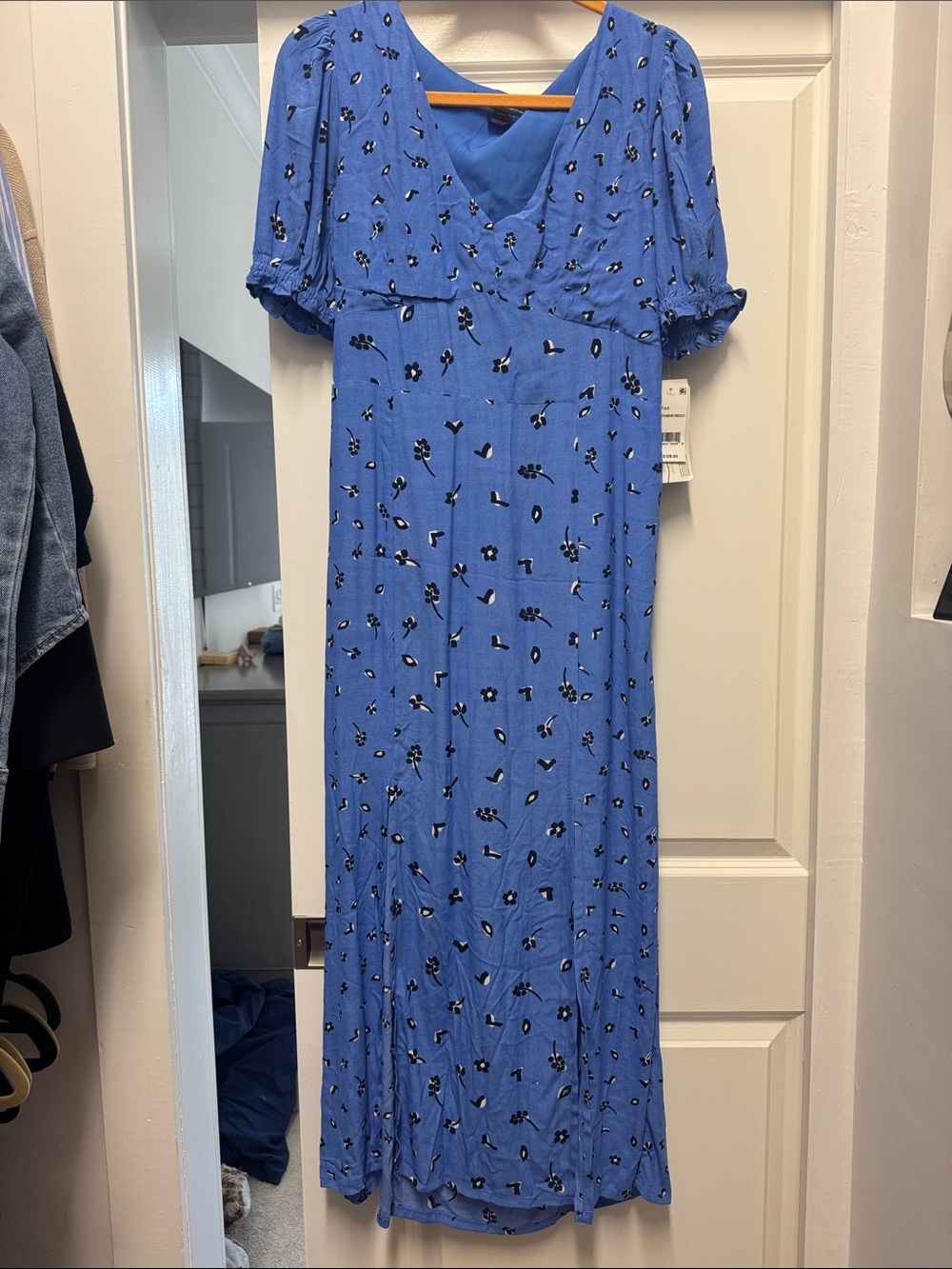 French Connection Cobalt Blue Floral Maxi Dress